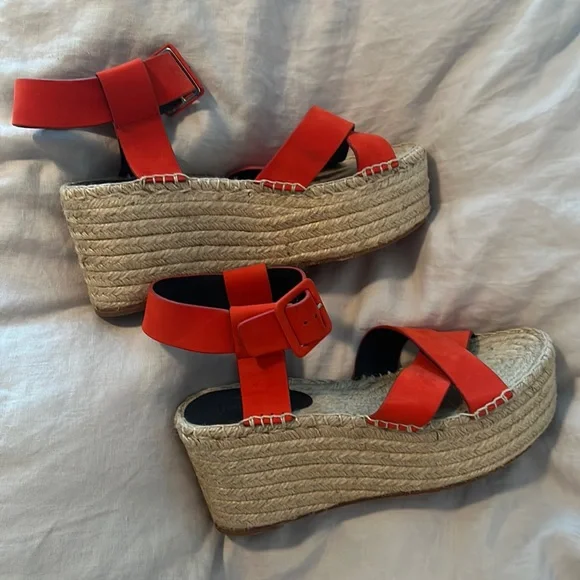 Celine | Shoes | Celine Espadrille | Poshmark CÉLINE red espadrille wedges main image 0